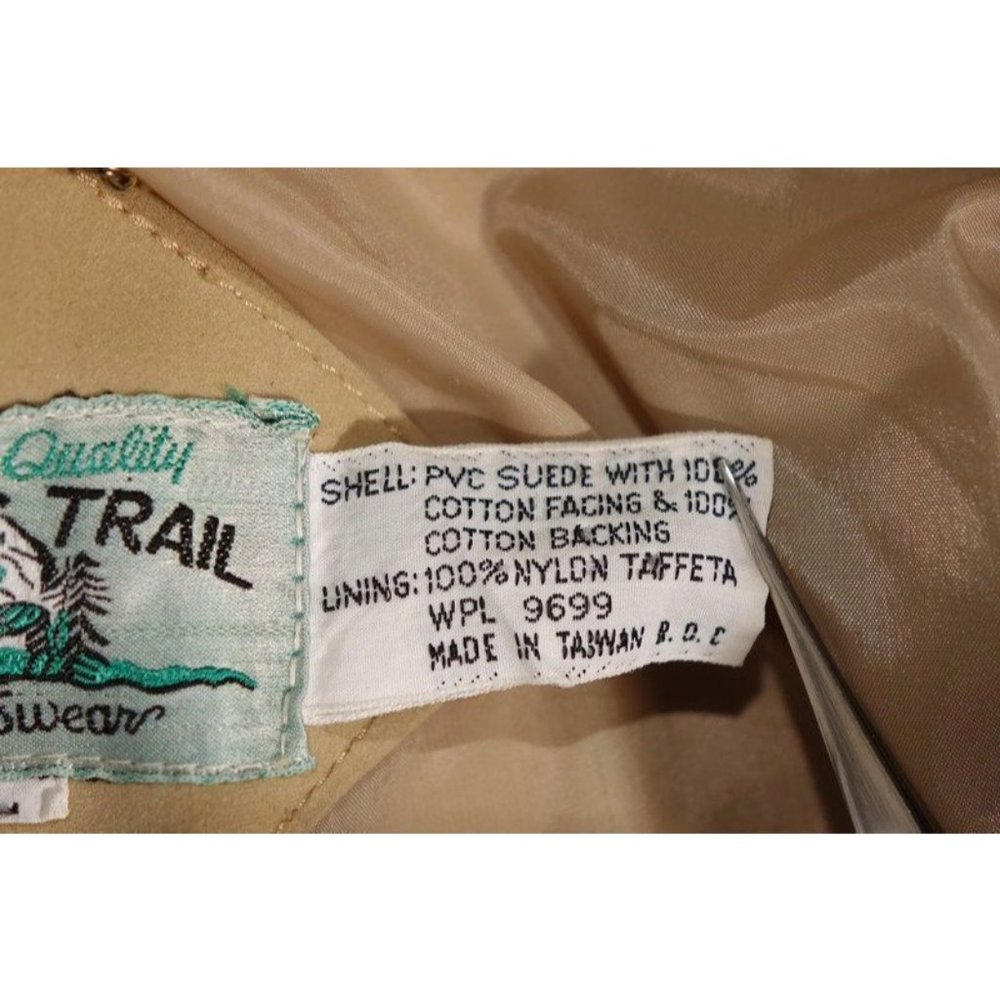 Vintage Pacific Trail Sportswear Coat Men's Size Large‎ PVC Suede Wood Buttons - Picture 8 of 10